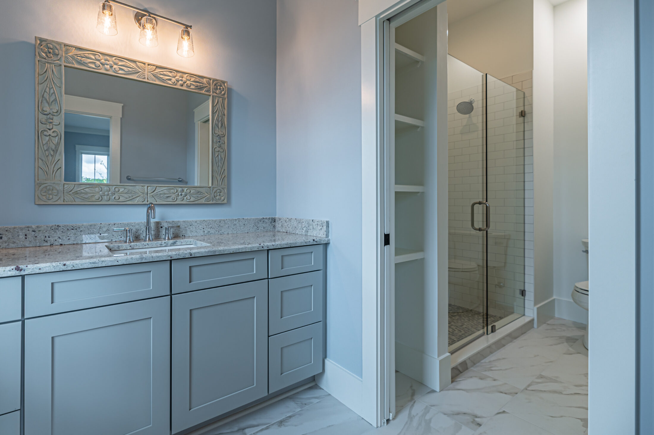 Bathroom detail in a Southern Pines equestrian custom home