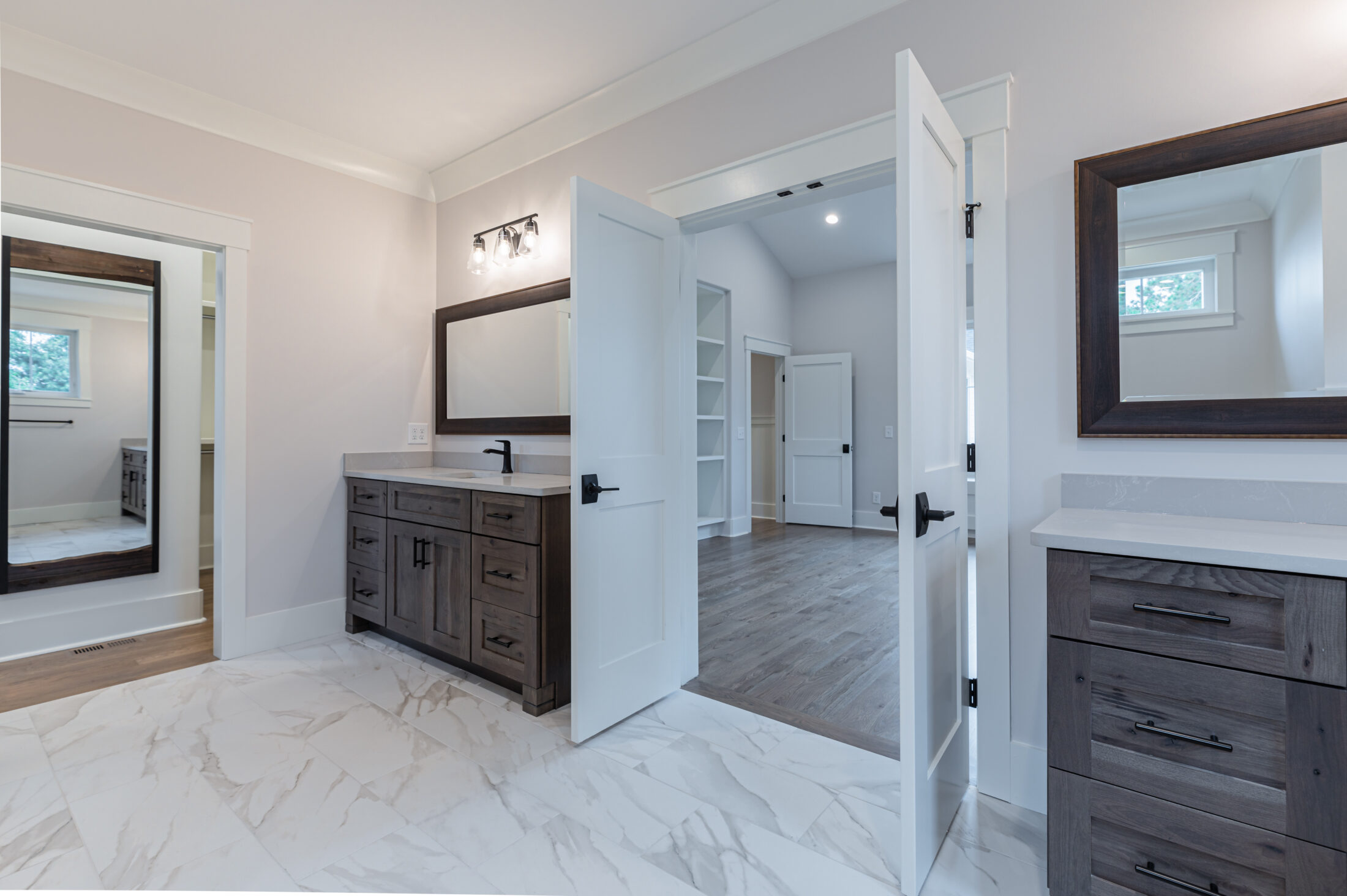 Bathroom vanity in a Southern Pines equestrian custom home