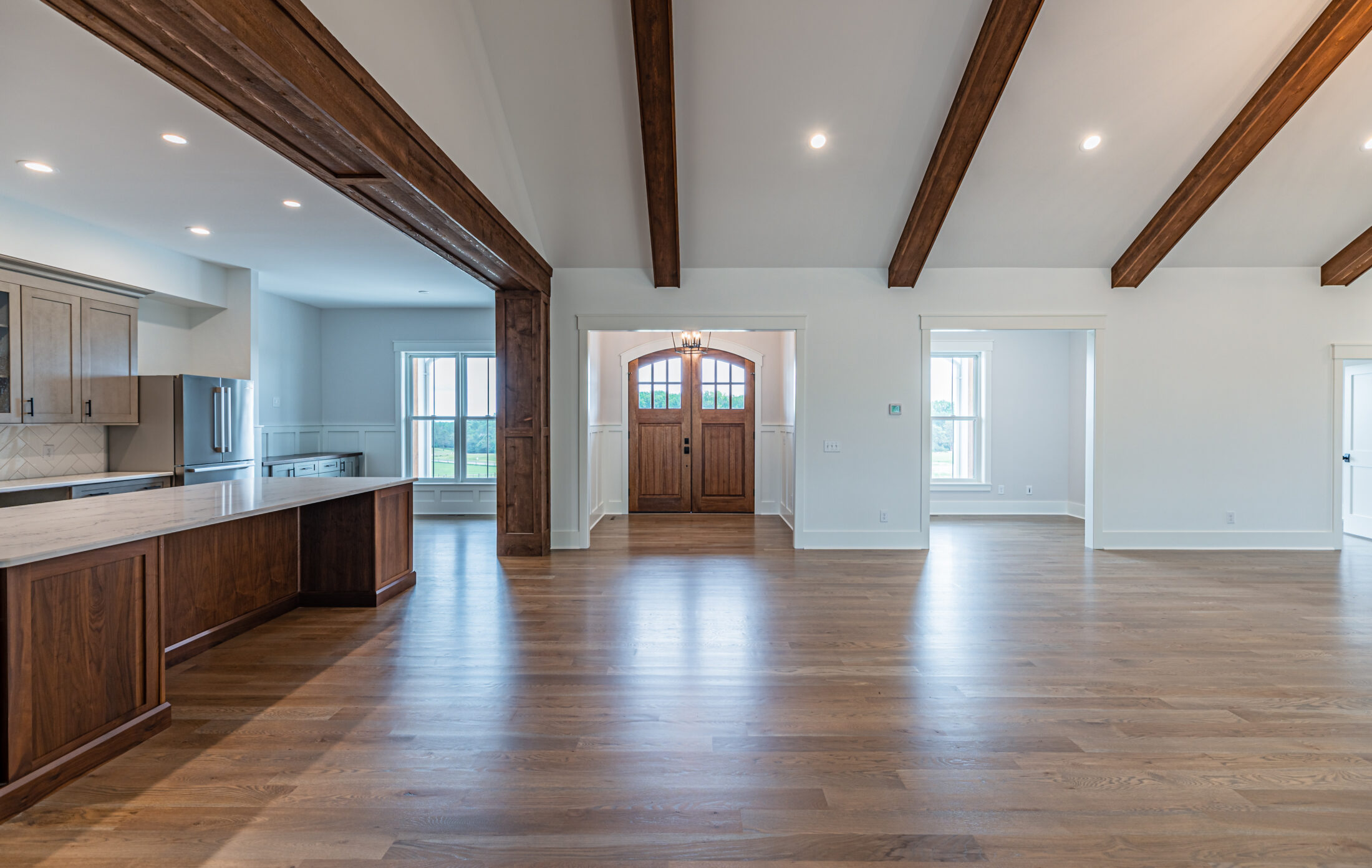 Great room in a Southern Pines equestrian custom home