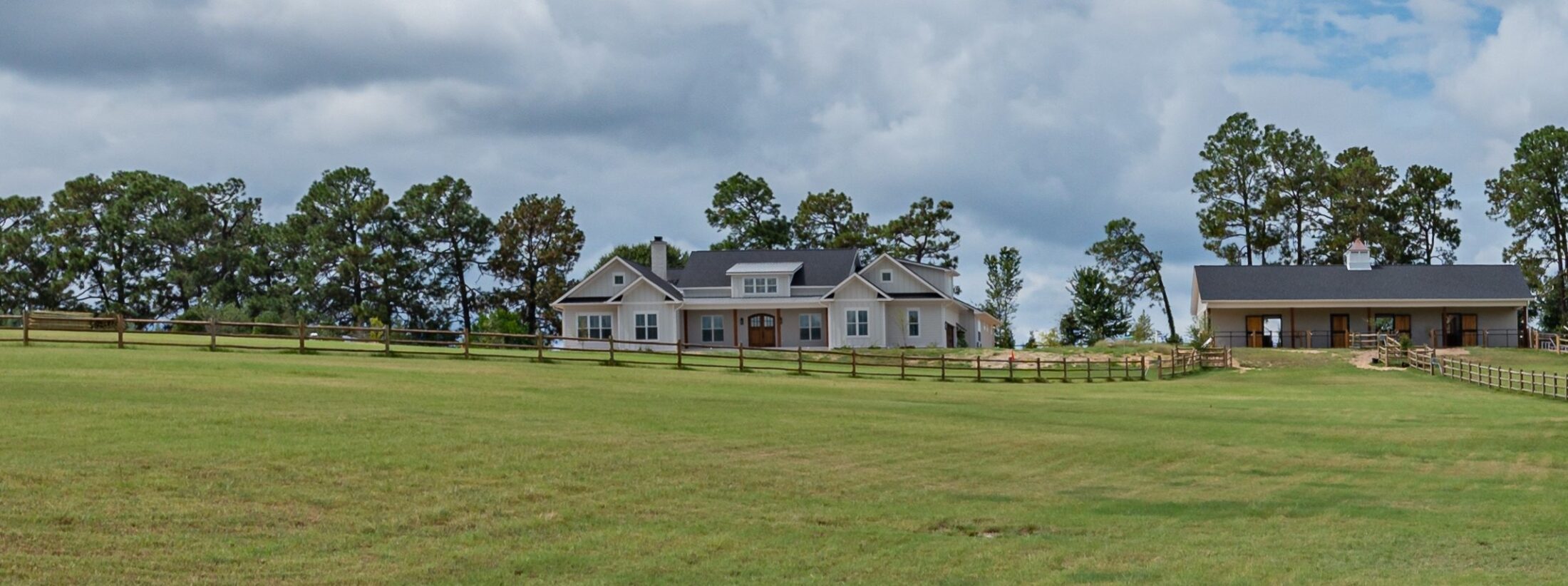Wide equestrian property view in Southern Pines, North Carolina