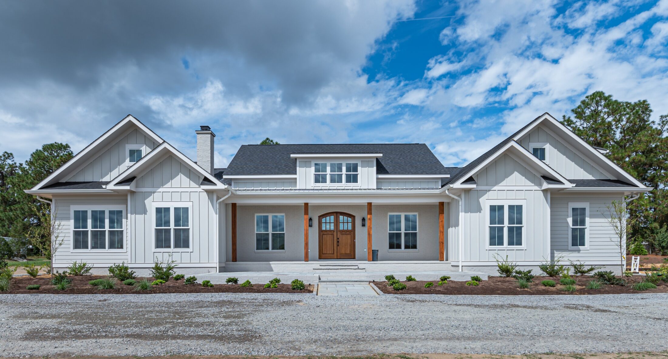Second exterior view of a Southern Pines equestrian custom home